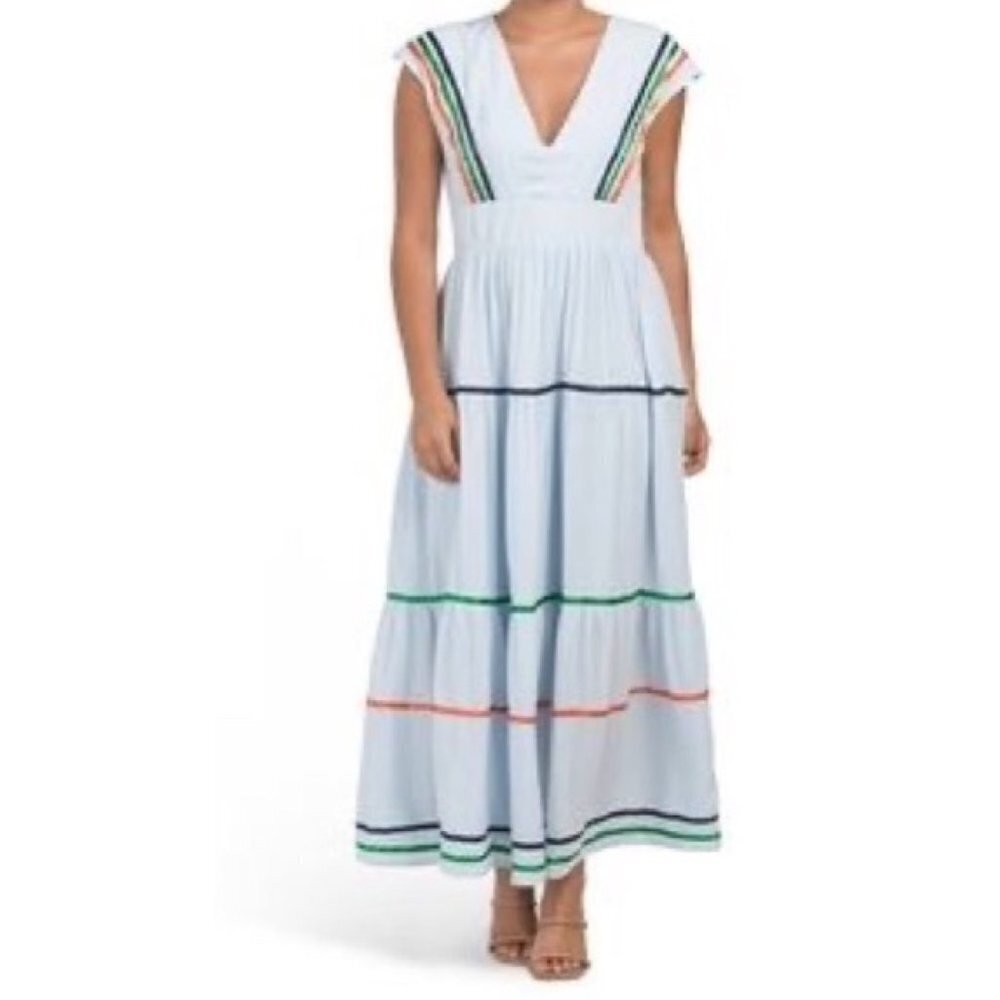 Alexia Admor size 8 Light Blue Lined Festival Maxi Dress